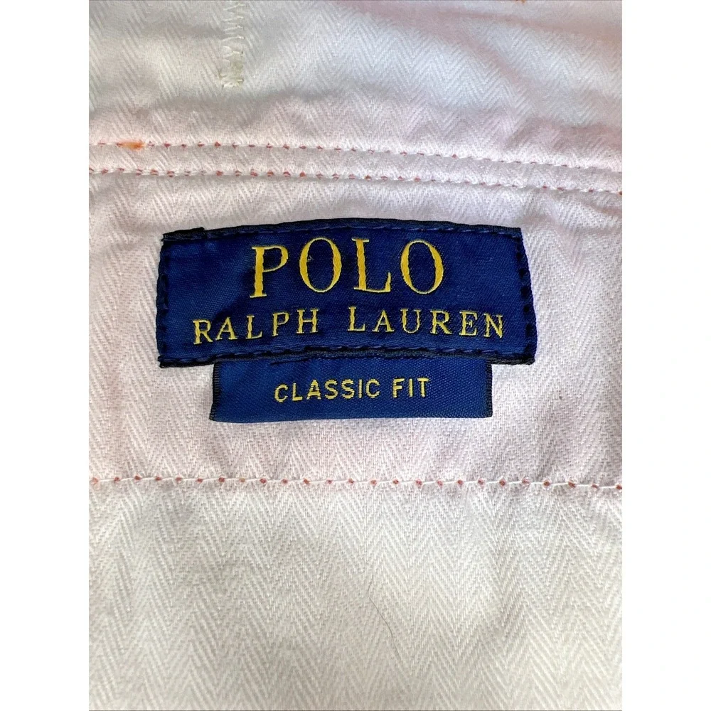 Polo Ralph Lauren Cargo Shorts Mens 44 Orange Cotton Classic Fit Utility Pocket
